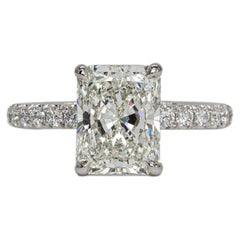 J. Birnbach GIA 2.05 Carat J Flawless Radiant Cut Diamond Platinum Solitaire