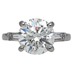 J. Birnbach Forevermark 3.01ct H VS2 Round Brilliant Diamond Three Stone Ring