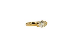 J. Birnbach GIA 1,16 Karat ovaler Diamant, Solitärring aus 18 Karat Gelbgold mit offener Fassung