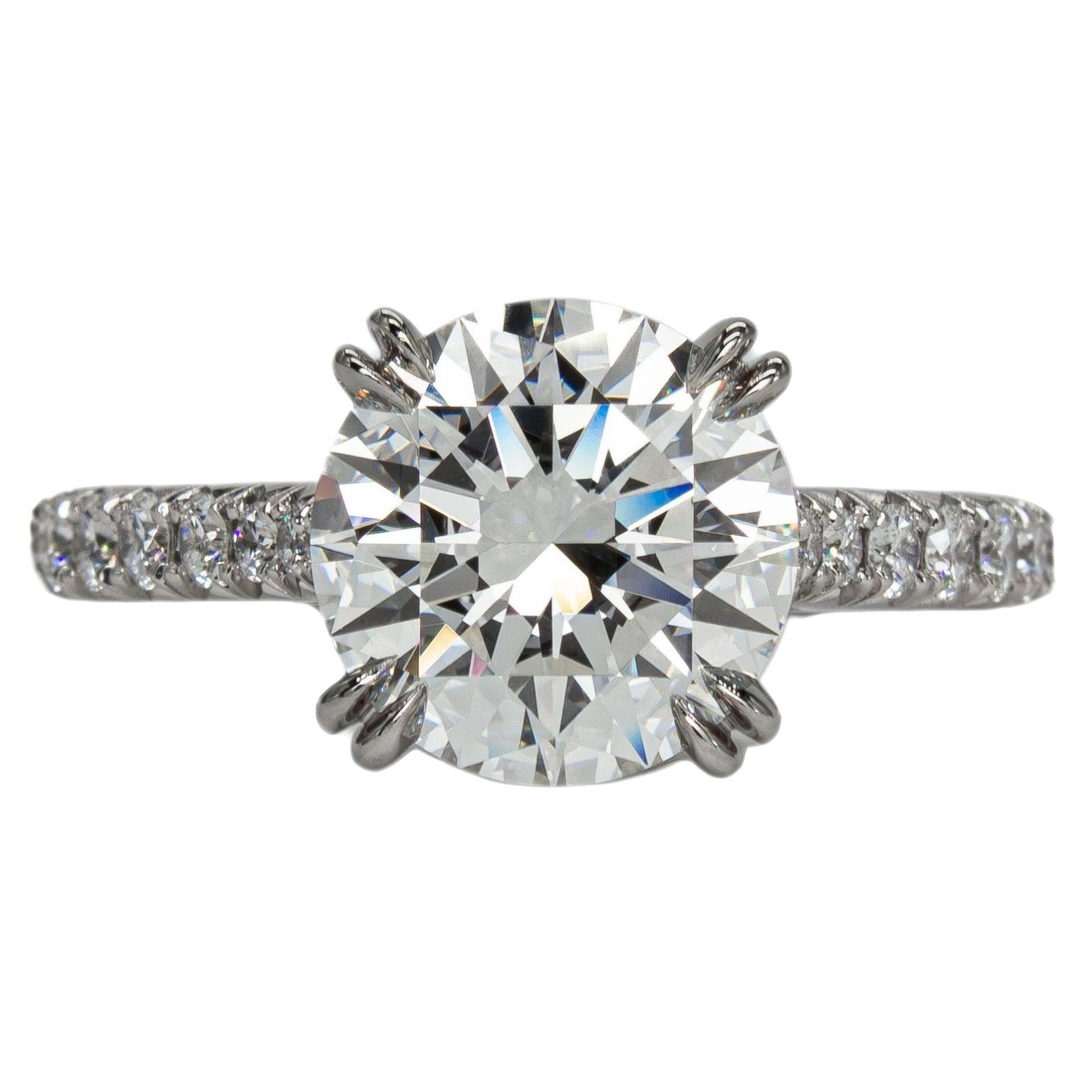 Harry Winston GIA 2.16 Carat E VVS2 Round Brilliant Diamond Solitaire Ring
