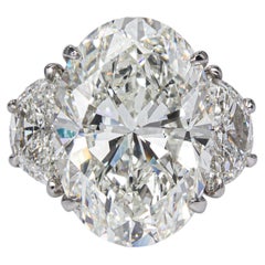 J. Birnbach GIA 10,01 Karat J SI1 Ovaler Diamant-Dreisteinring