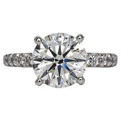 J. Birnbach GIA 2.01 Carat F VS1 Round Brilliant Cut Diamond Platinum Solitaire