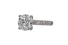 J. Birnbach GIA 2.01 Carat F VS1 Round Brilliant Cut Diamond Platinum Solitaire