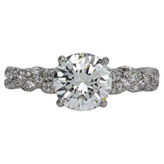 David Yurman GIA 1.21 Carat H VVS2 Round Brilliant Cut Diamond Twist Solitaire