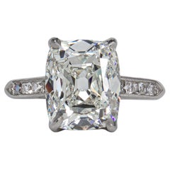 J. Birnbach Vintage Style GIA 3.17 Carat J VVS2 Old Mine Diamond Solitaire
