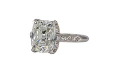 J. Birnbach Vintage Style GIA 3.17 Carat J VVS2 Old Mine Diamond Solitaire