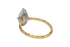 Bague solitaire J. Birnbach avec diamant ovale de 1,50 carat, G VS2, sertie selon la technique « Compass Set », certifiée GIA