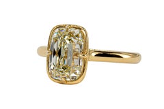 J. Birnbach GIA 2.27 Carat L VS2 Old Mine Diamond 18K Compass Set Solitaire Ring