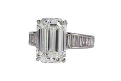 J. Birnbach GIA 6,48 Karat J VS2 Diamantring im Smaragdschliff