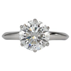 Tiffany & Co GIA 2.09 Carat G VVS2 Round Brilliant Cut Diamond Solitaire Ring