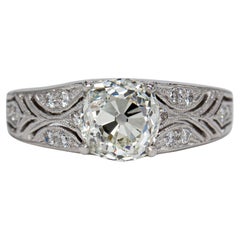 J. Birnbach GIA 1.44 Carat L I1 Old Mine Diamond Vintage Filigree Solitaire
