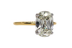 J. Birnbach GIA 3.02 Carat I VVS1 Old Mine Diamond Hidden Halo Solitaire Ring