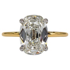 J. Birnbach GIA 3.02 Carat I VVS1 Old Mine Diamond Hidden Halo Solitaire Ring