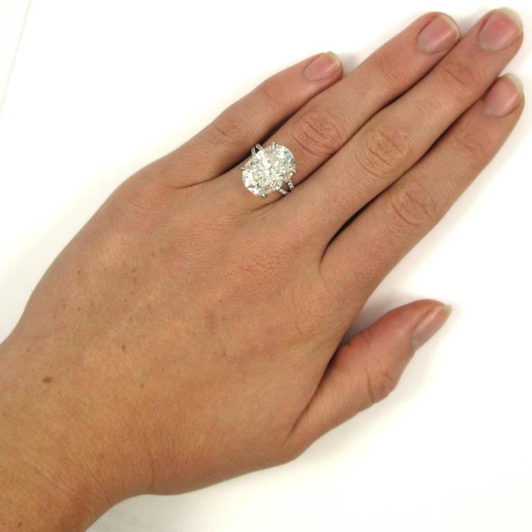 10.10 Carat GIA Cert Oval Diamond Platinum Ring For Sale at 1stdibs