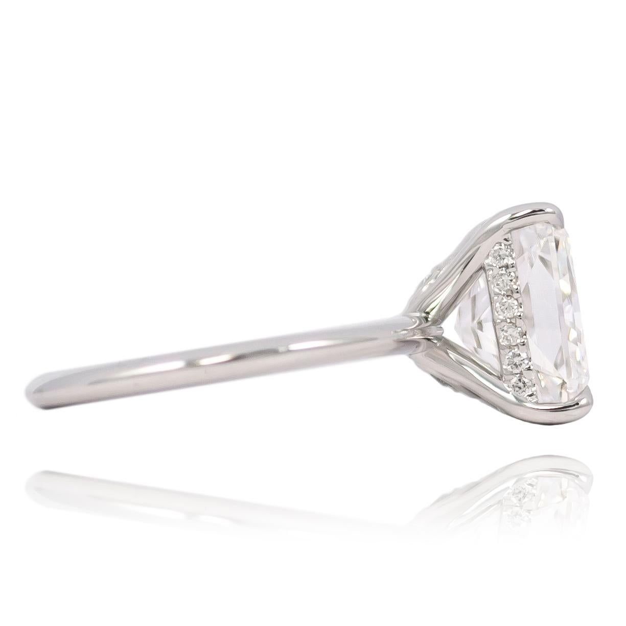 J. Birnbach GIA Certified 4.41 Carat F VS2 Radiant Cut Diamond Ring 1