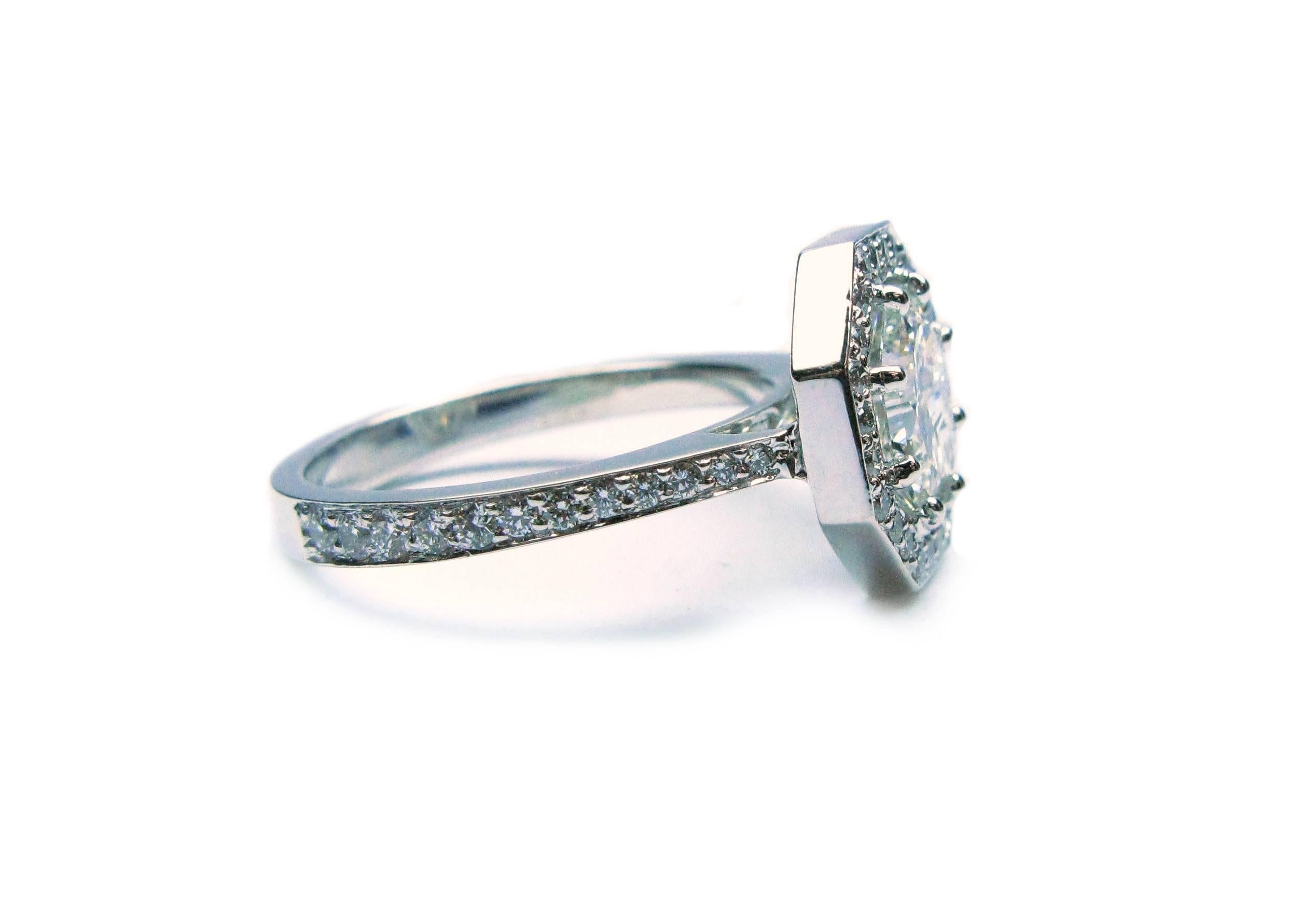 1.74 Carat GIA I VS1 Octagon Brilliant Unique Diamond  Ring In New Condition In New York, NY