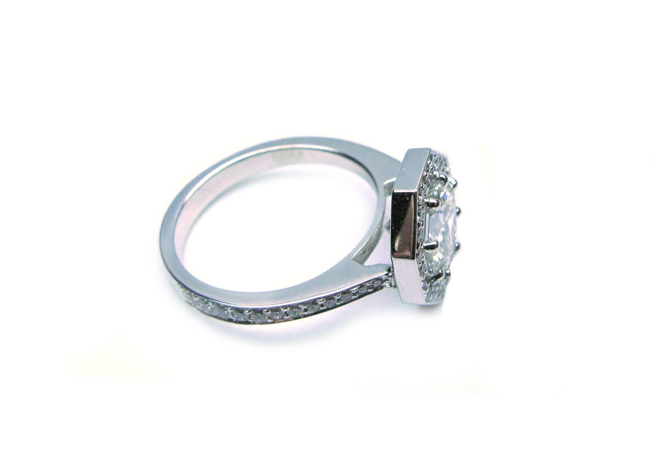 1.74 Carat GIA I VS1 Octagon Brilliant Unique Diamond  Ring 1