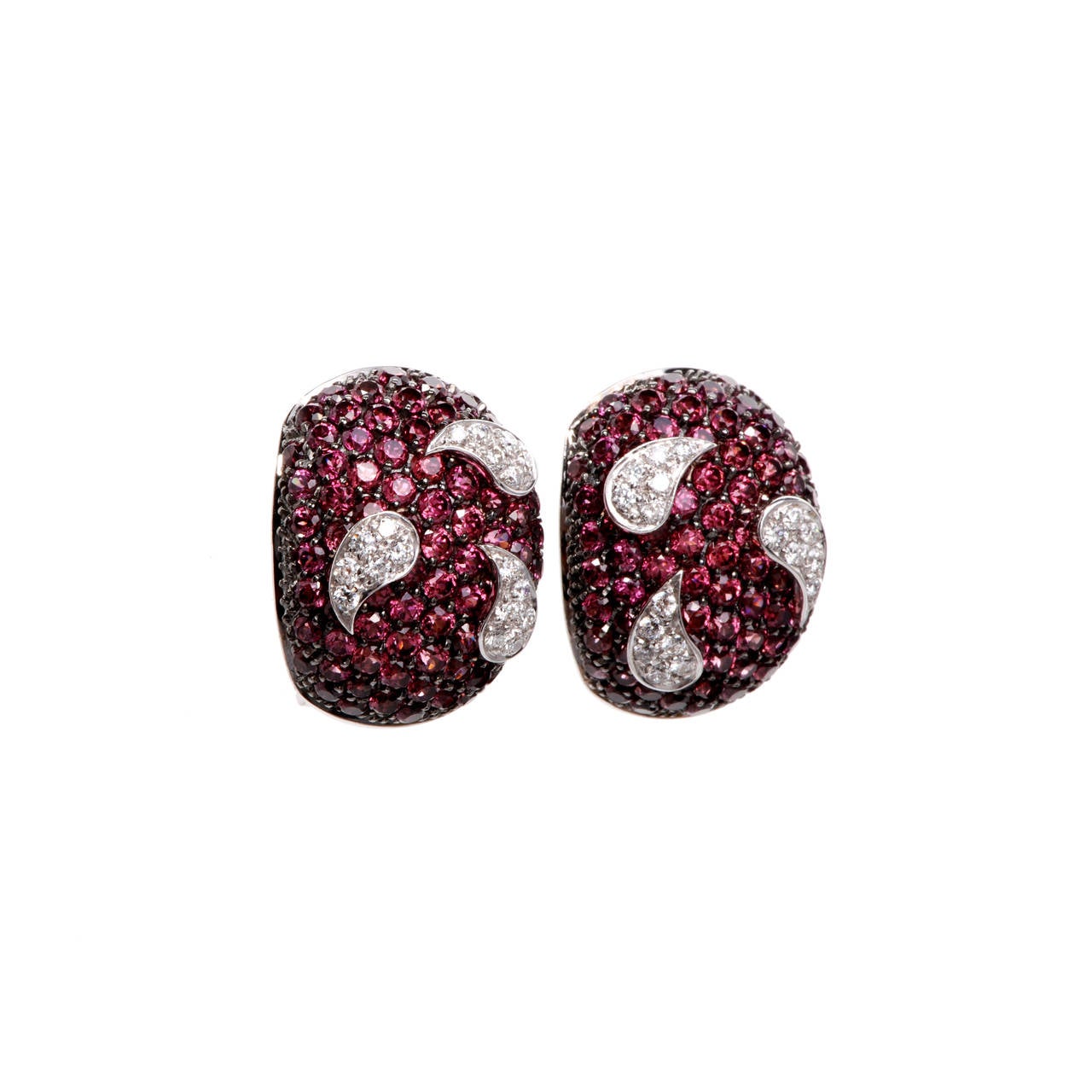 Garavelli Pink Sapphire Diamond Gold Earrings