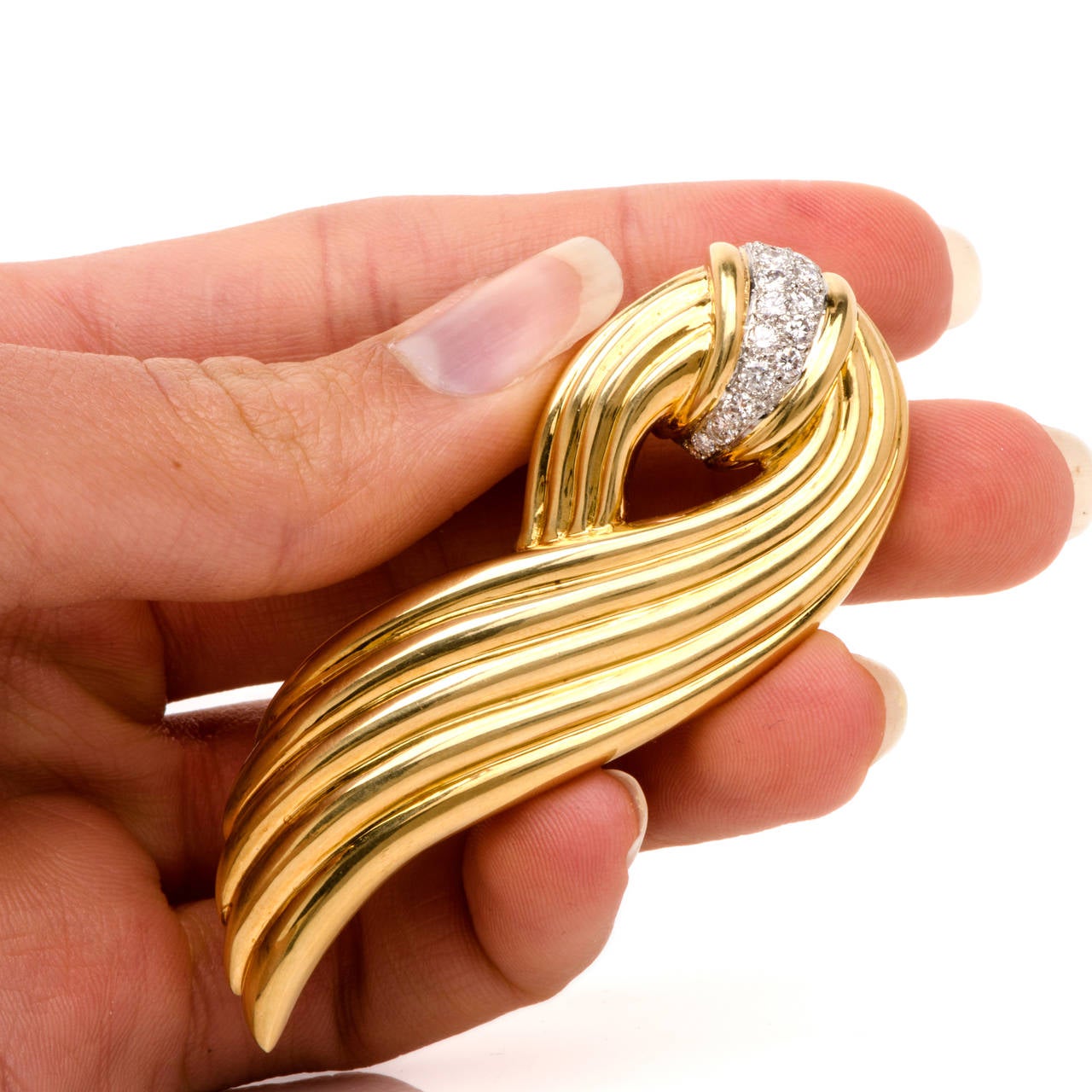 Women's Retro Diamond Gold Brooch Pin