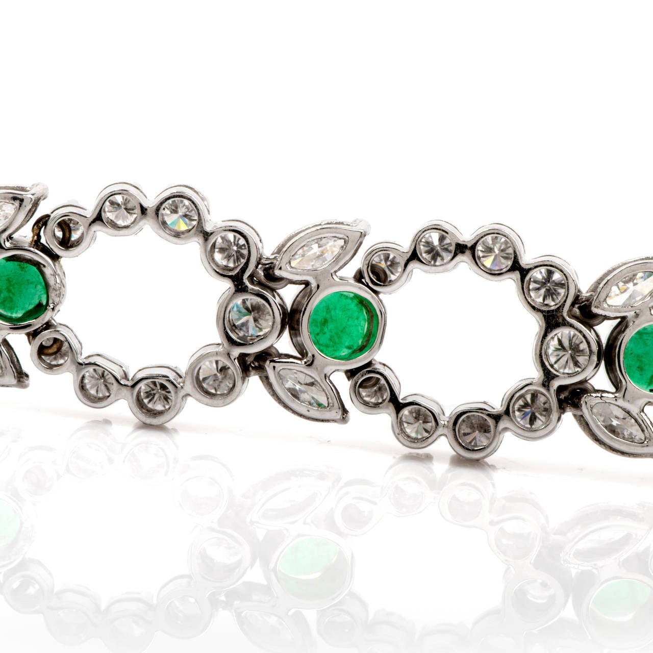 Emerald Diamond Platinum Bracelet 1