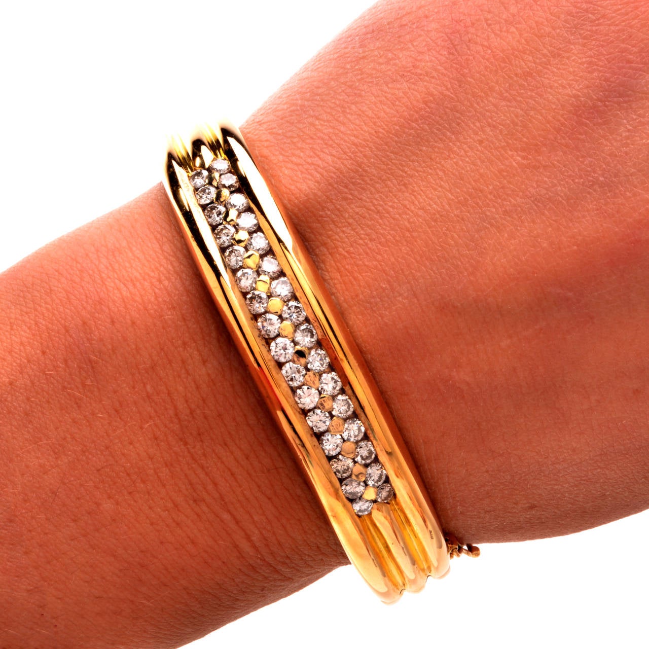 Diamond Gold Bangle Bracelet 2