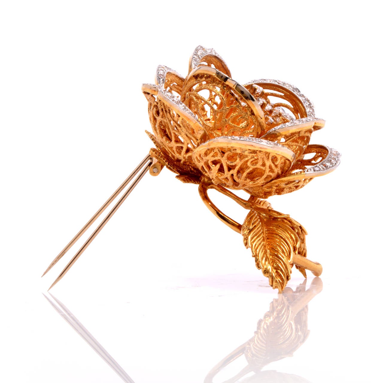 Women's Hammerman Brothers  Diamond Gold Blooming Flower Pin