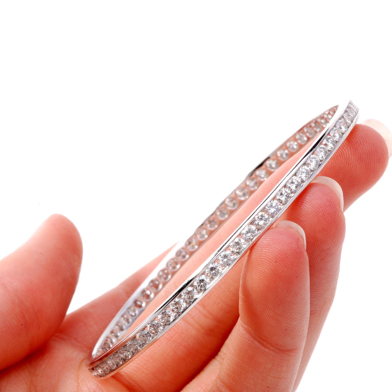 Diamond Platinum Bangle Bracelet 1