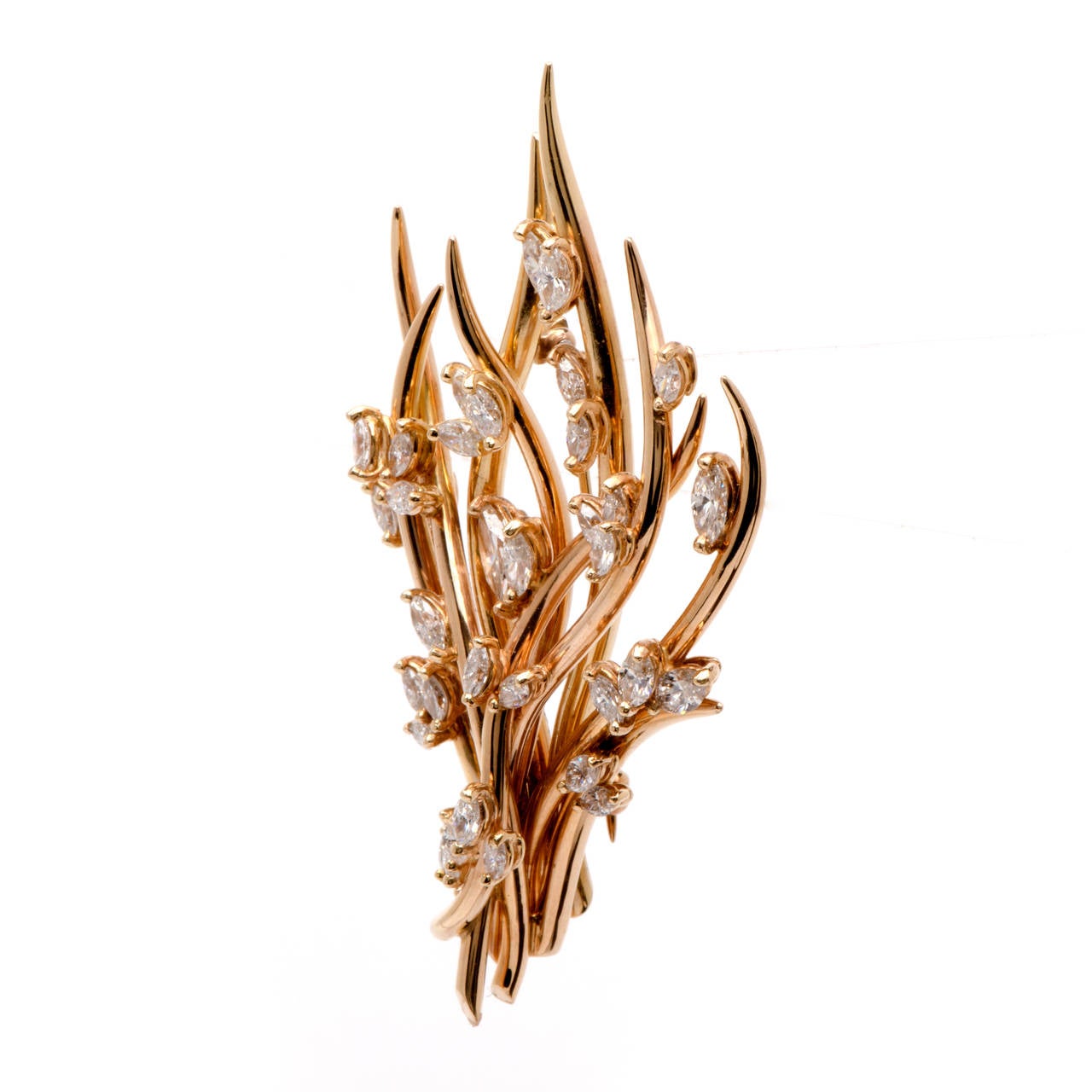Exceptional Diamond Gold Branch Tree Pin