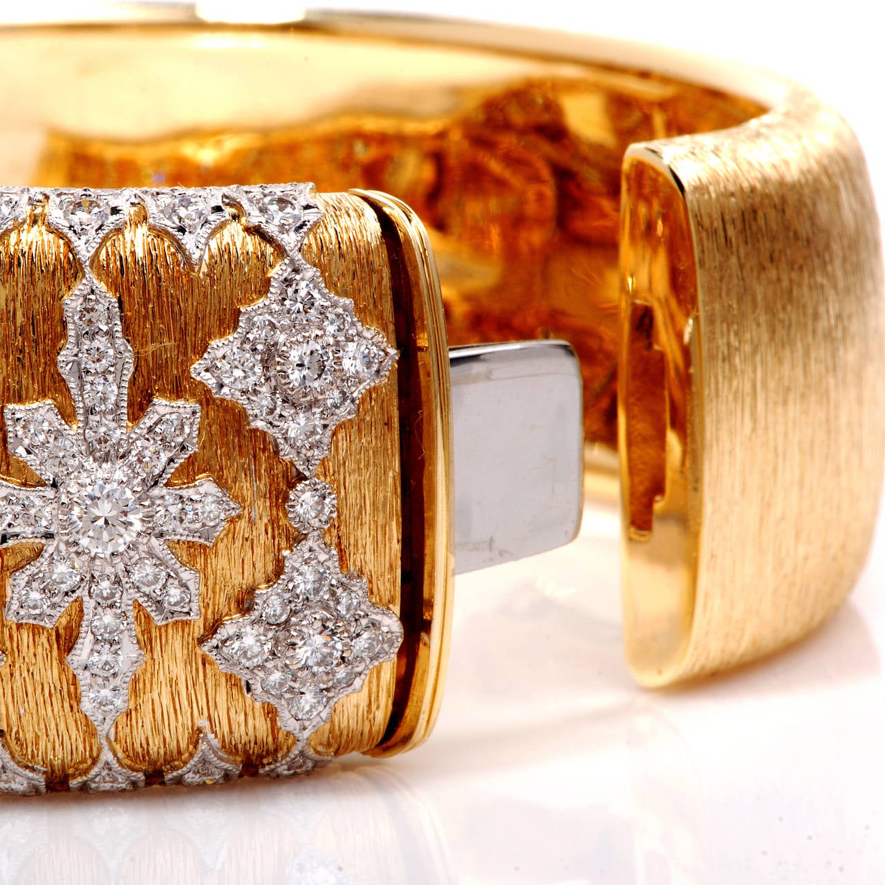 Diamond Gold Snowflake Bangle Bracelet 1