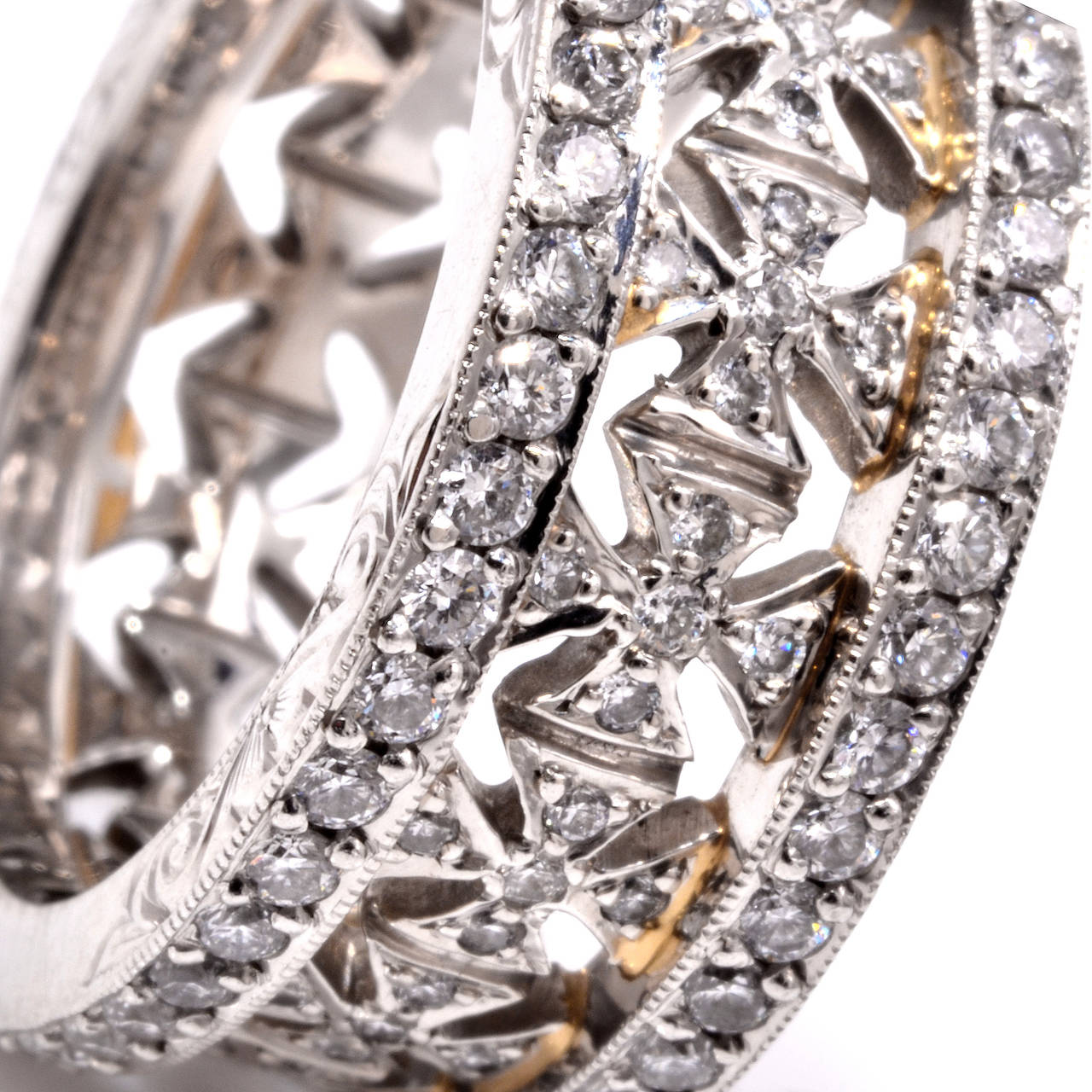 Women's Beaudry Diamond Platinum Wide Eternity Band Ring