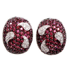 Garavelli Pink Sapphire Diamond Gold Earrings