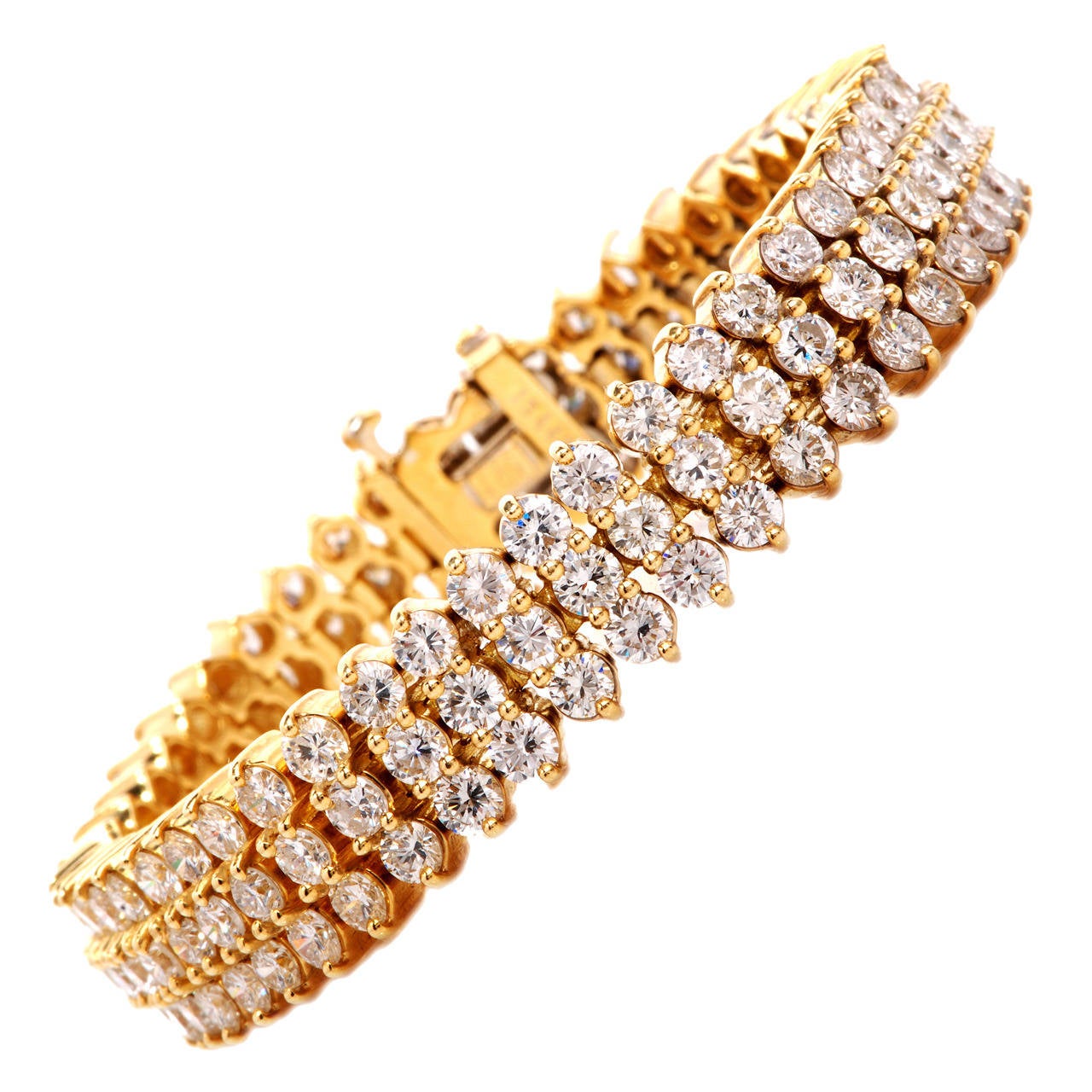 Jose Hess Diamond Yellow Gold Wide Bracelet