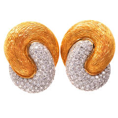 Diamond Gold Clipback Earrings