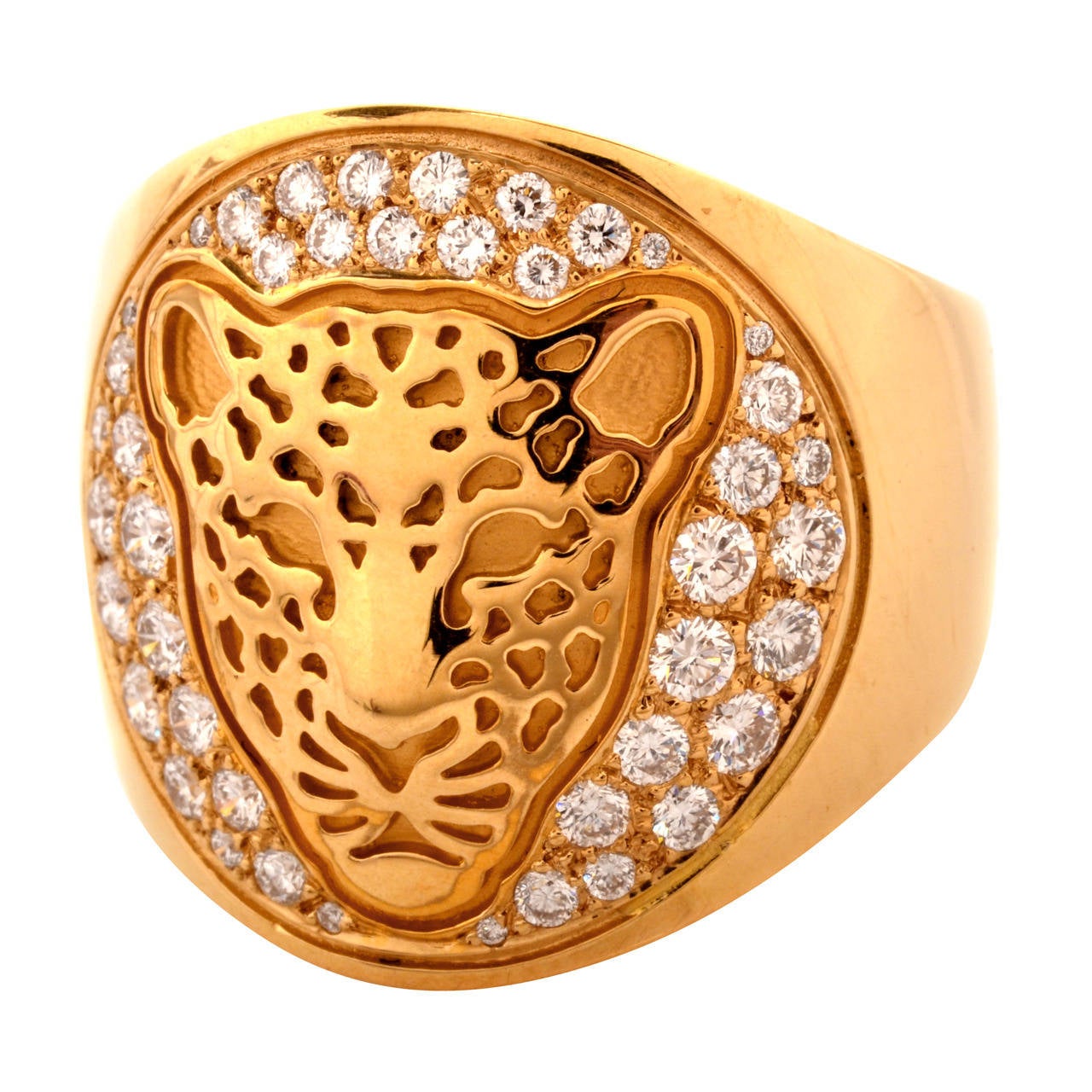 Carrera y Carrera Diamond Gold Linea Fiera Leopard Ring