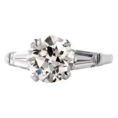 Old European Cut Diamond Platinum Engagement Ring