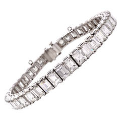 Vintage Tiffany & Co.  Asscher Cut Diamond Platinum Bracelet