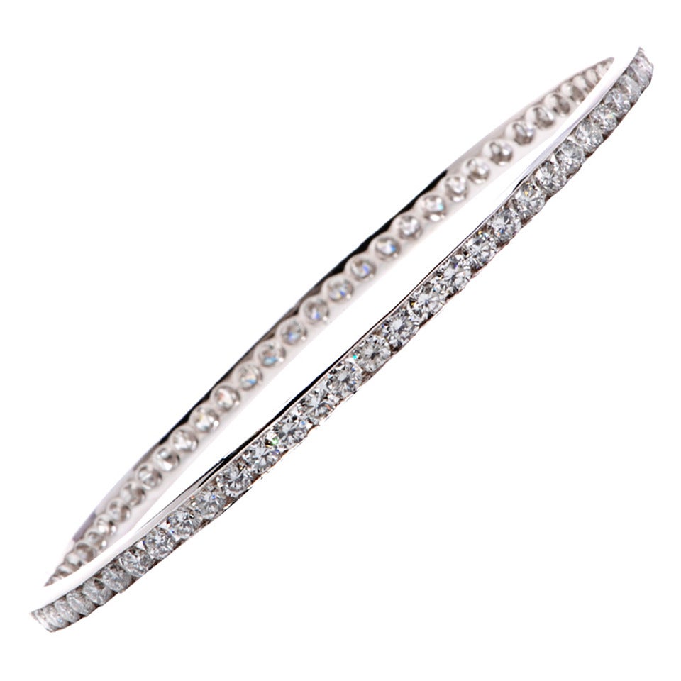 Diamond Platinum Bangle Bracelet
