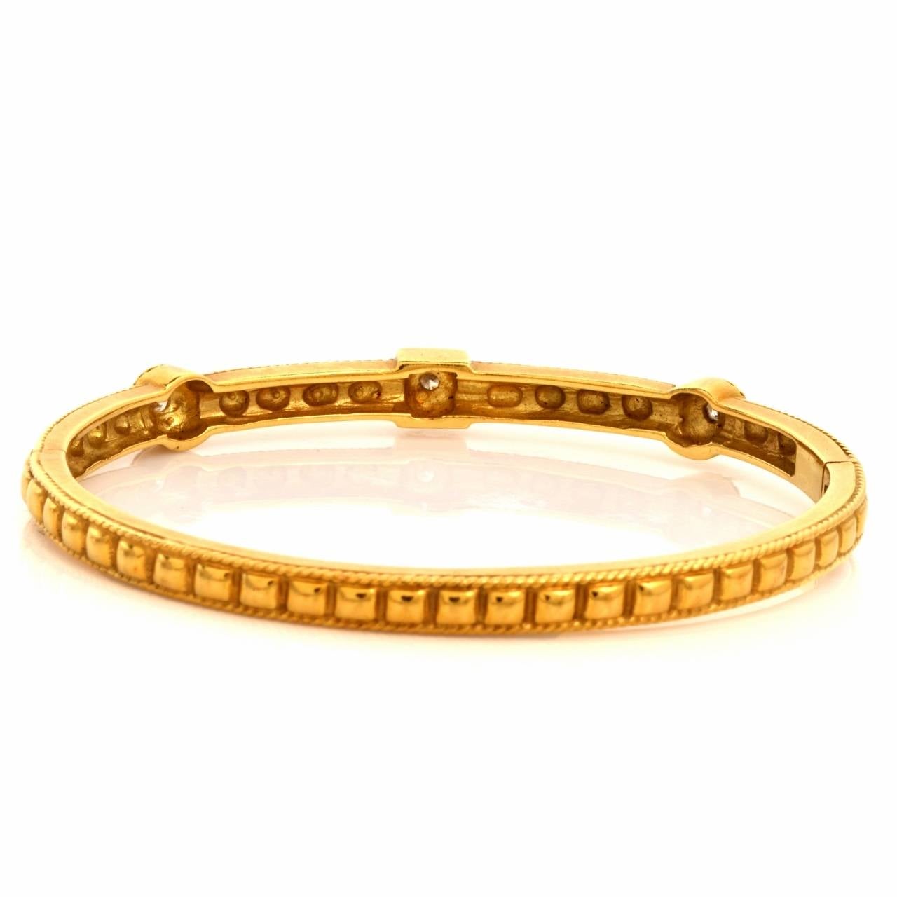 Women's Diamond Relief Gold Stackable Bangle Bracelet
