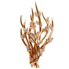 Exceptional Diamond Gold Branch Tree Pin