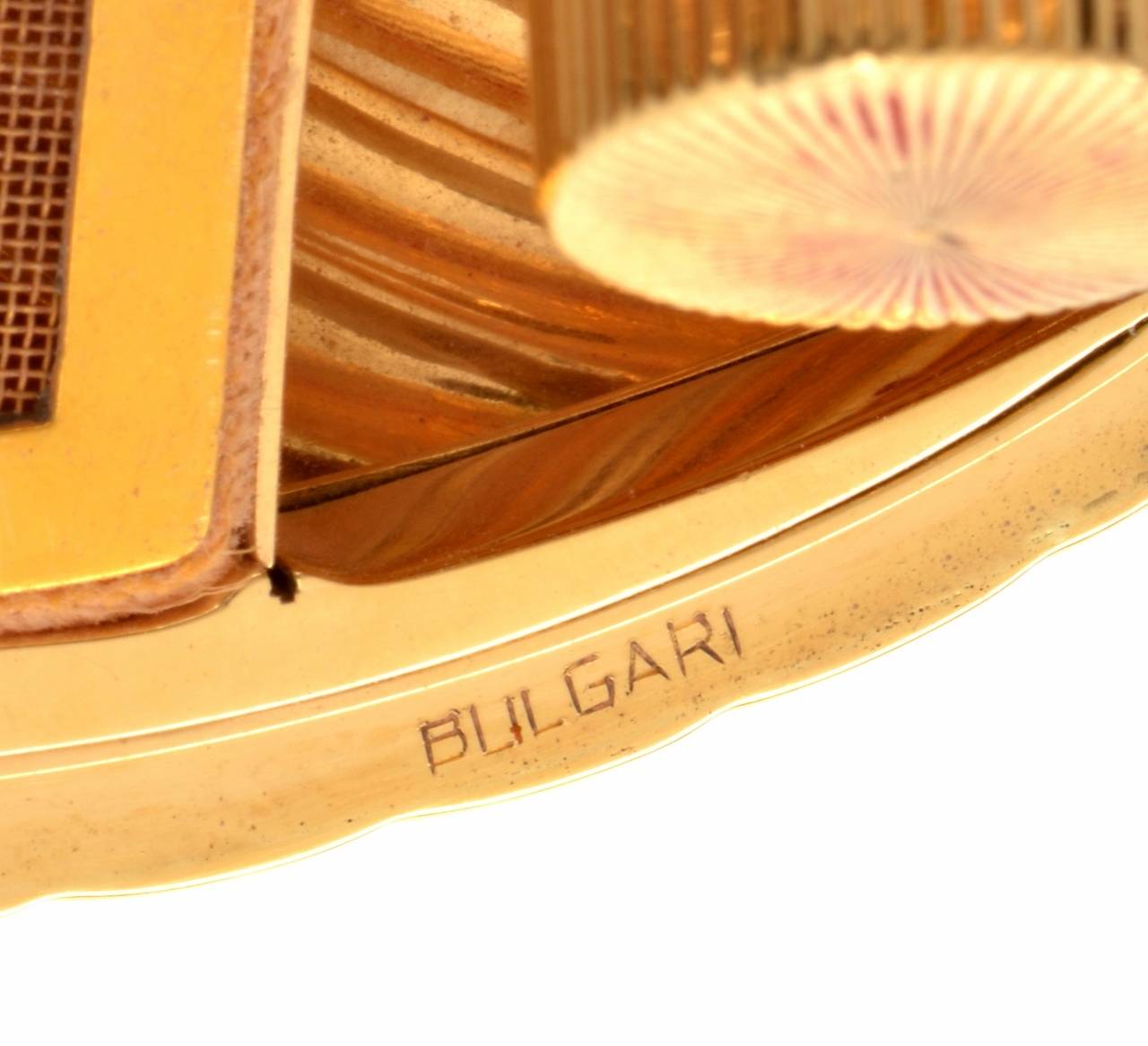 Bulgari Diamond Gold Compact Box In Excellent Condition In Miami, FL