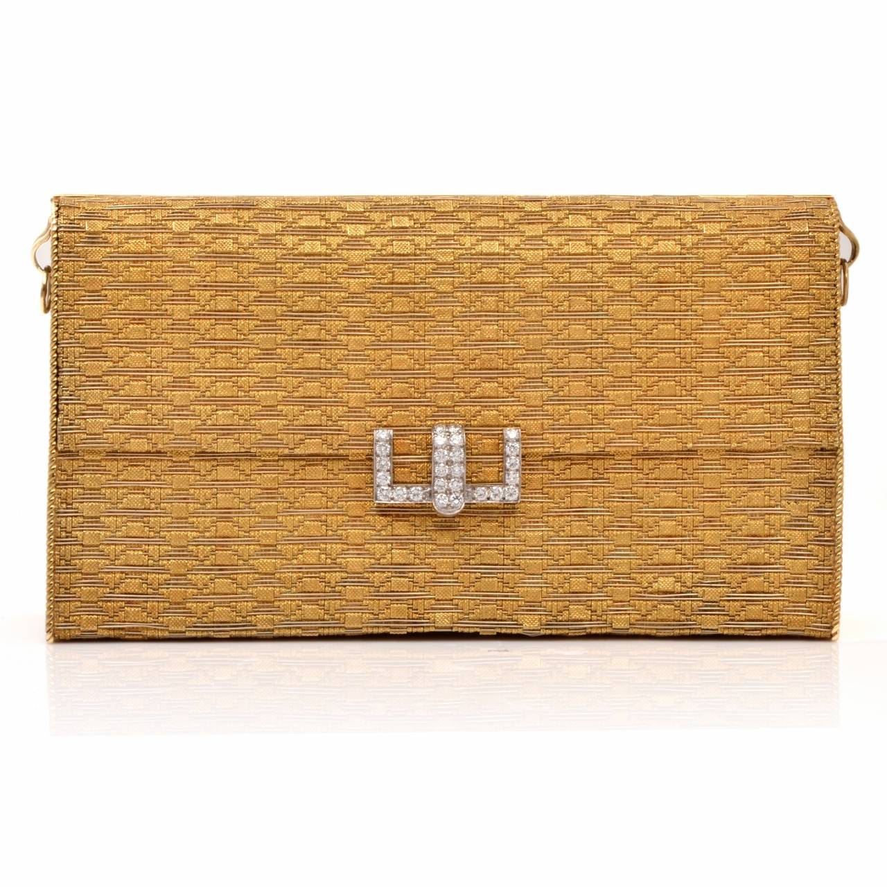 Impressive Diamond Gold Ladies Evening Clutch Bag 5