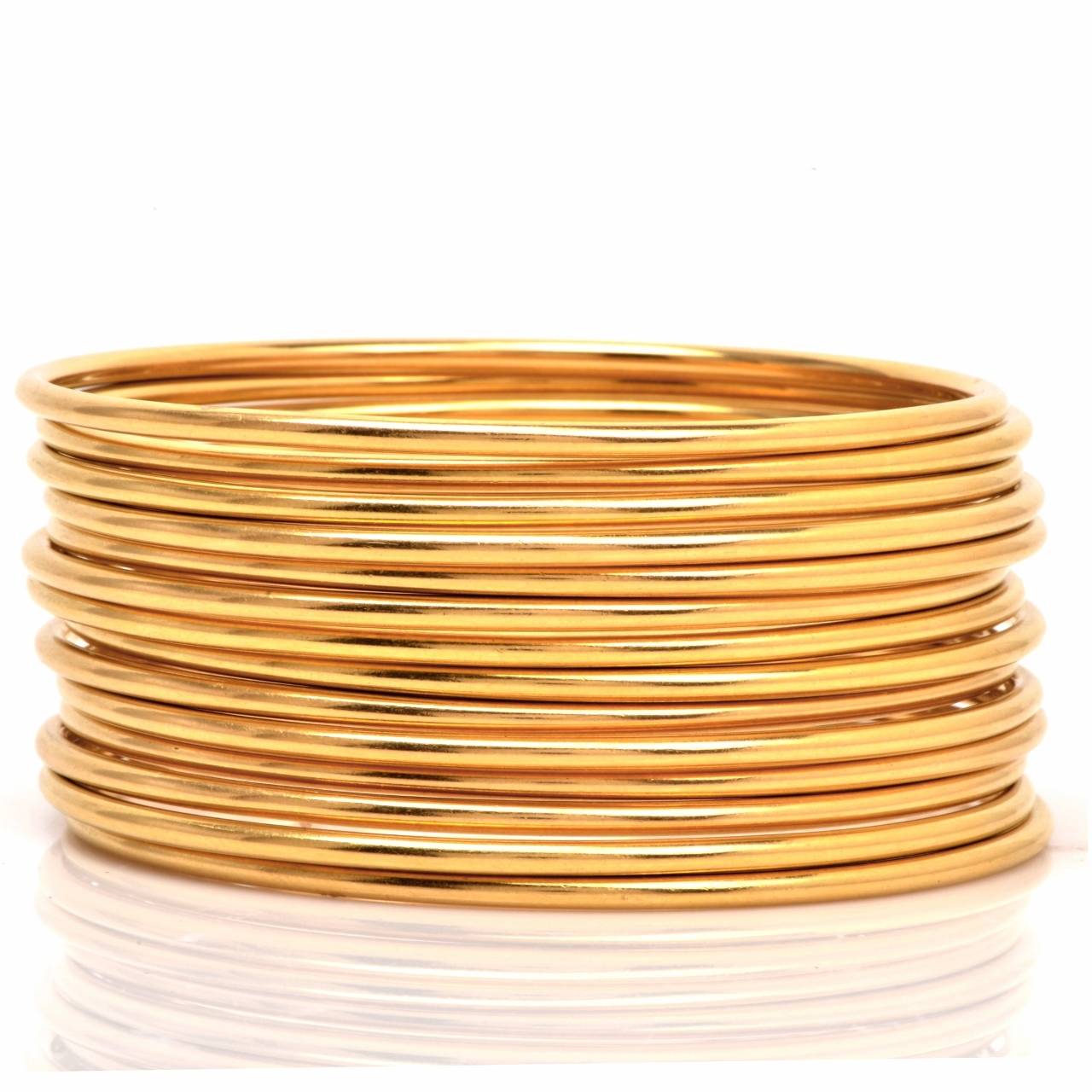 Stackable Gold Bangle Bracelets Set of 12 2