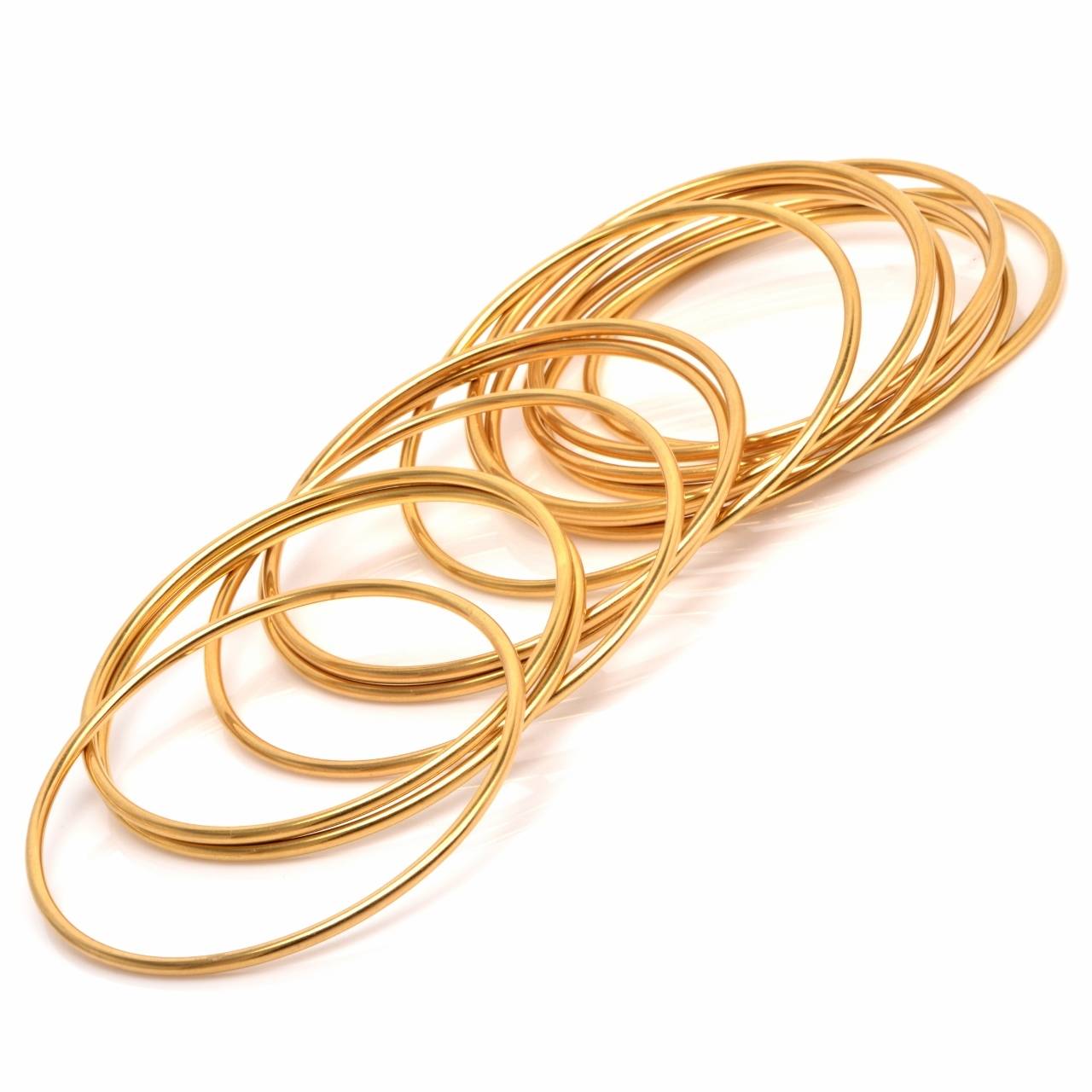 Stackable Gold Bangle Bracelets Set of 12 1