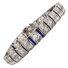 Diamond Sapphire Platinum Bracelet