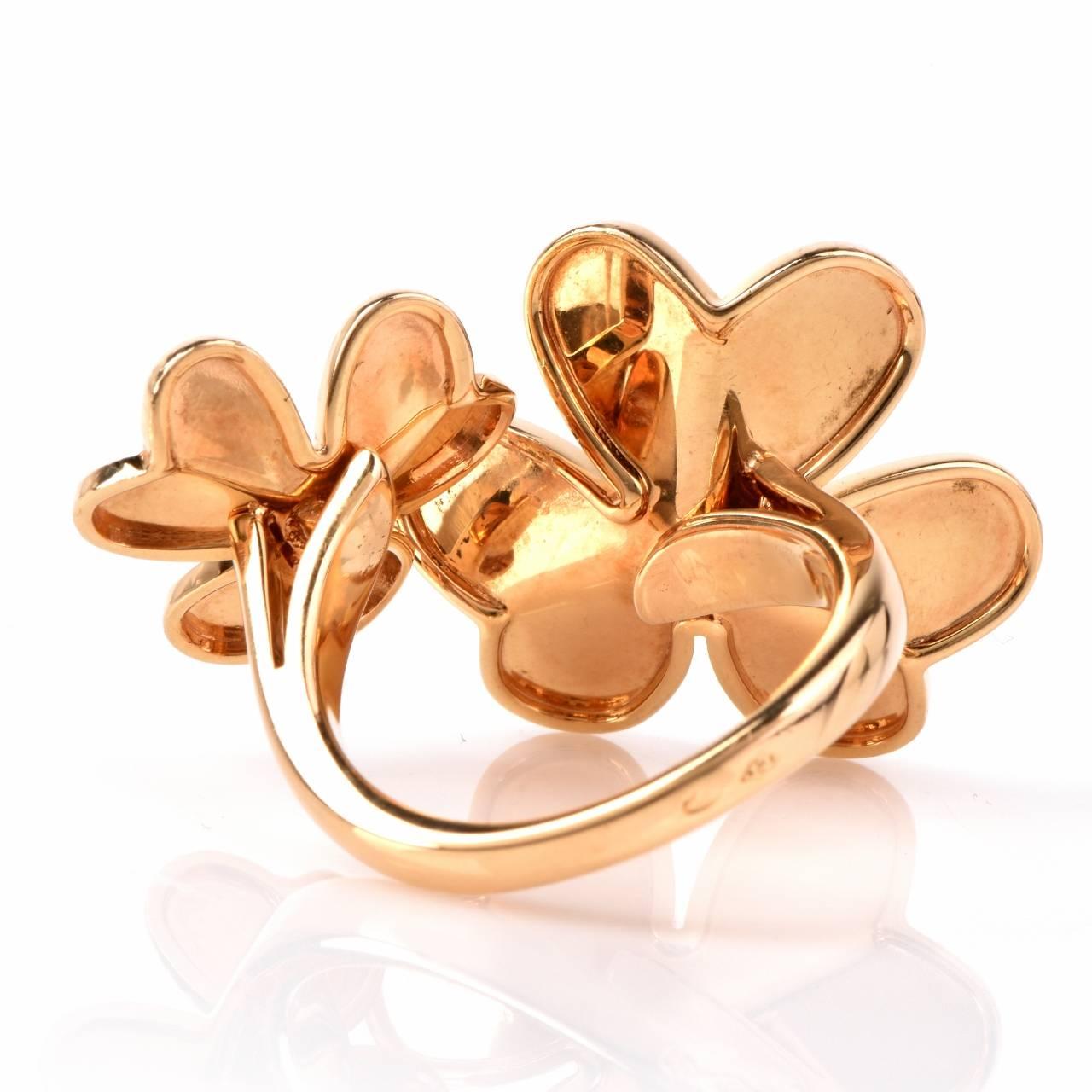 Modern Van Cleef & Arpels Frivole Diamond Gold Ring 