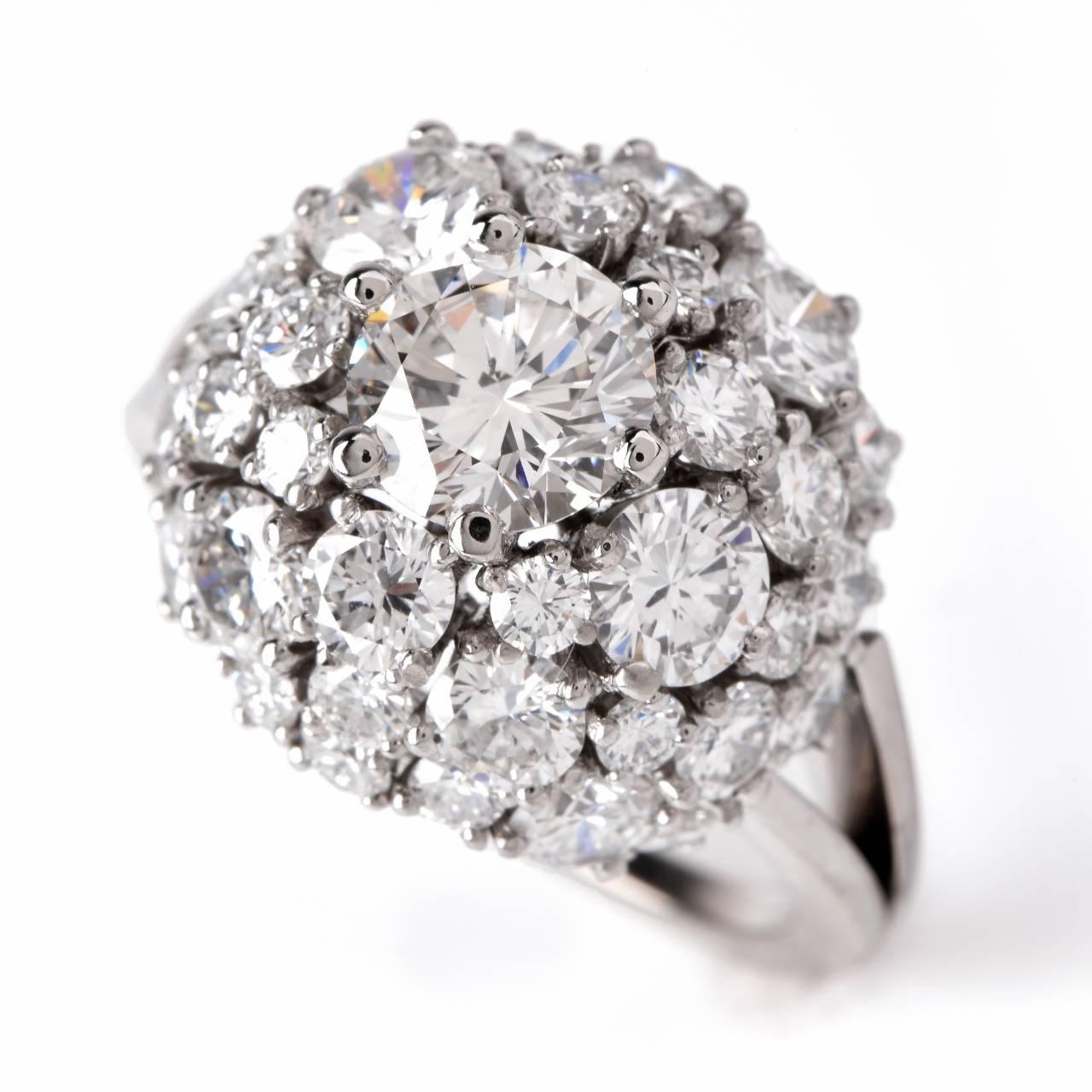 Diamond Gold Cluster Engagement Ring 1