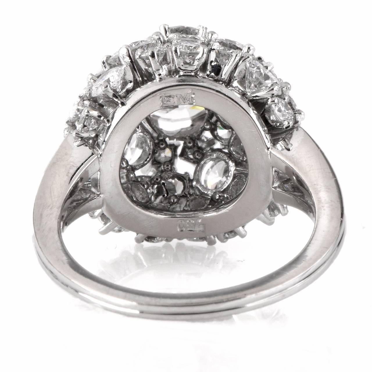 Diamond Gold Cluster Engagement Ring 2