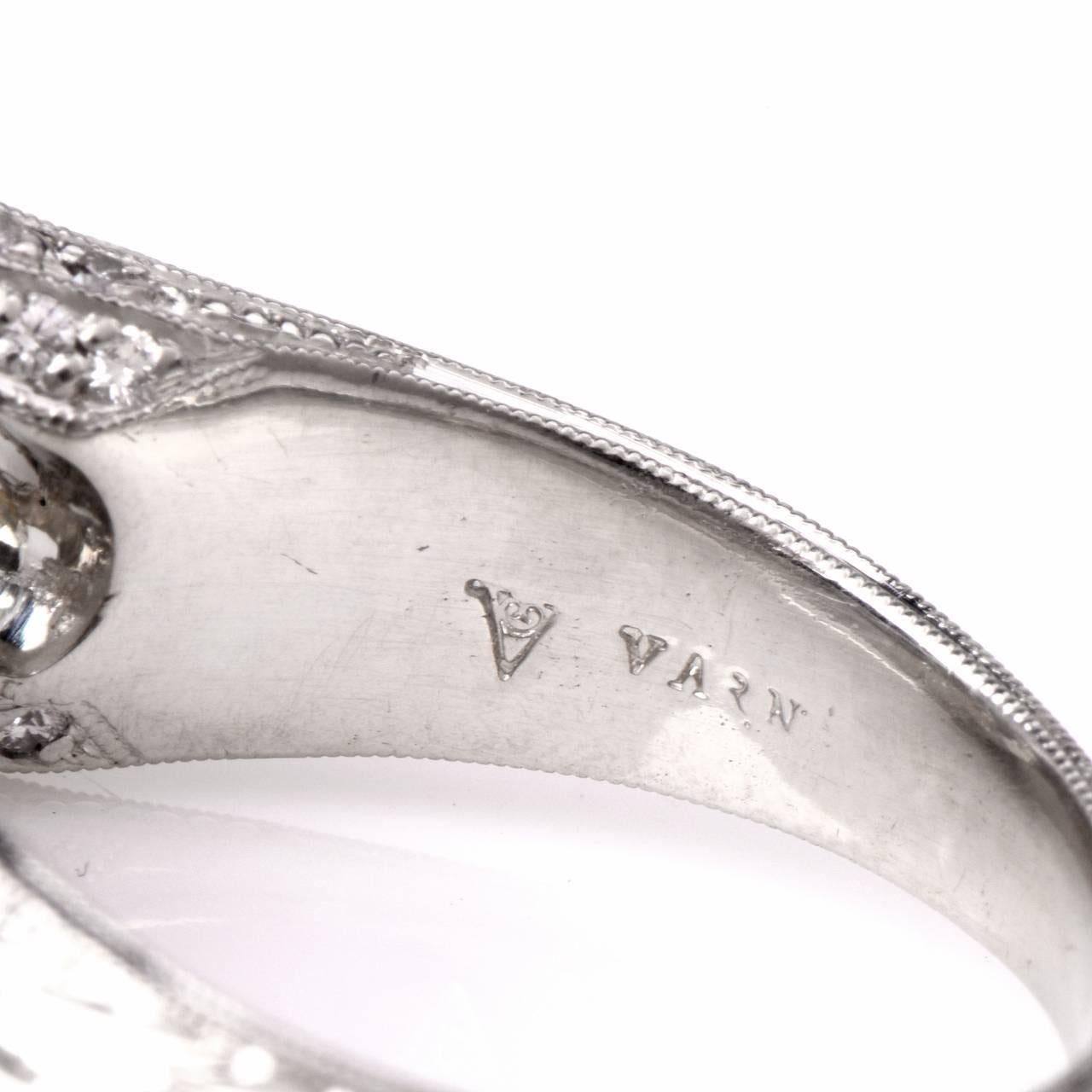 Art Deco Designer Varna Contessa Diamond Platinum Engagement Ring