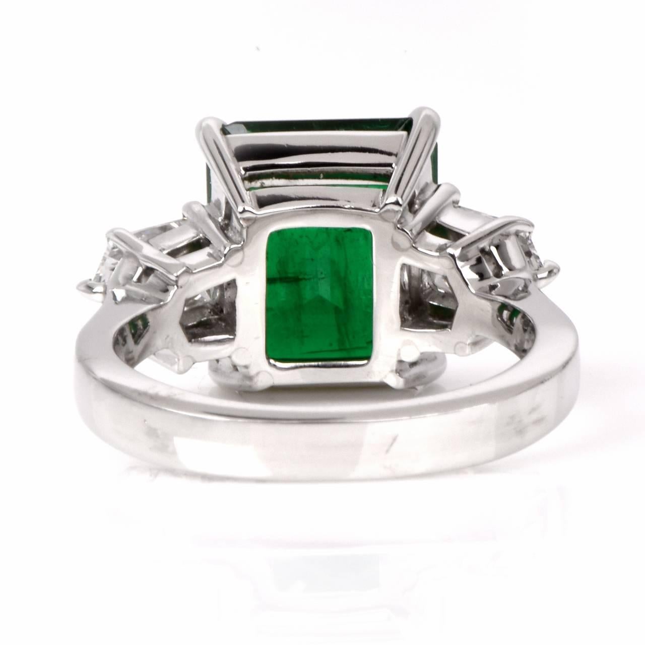 Kolumbianischer Smaragd Diamant Platin Verlobungsring 1