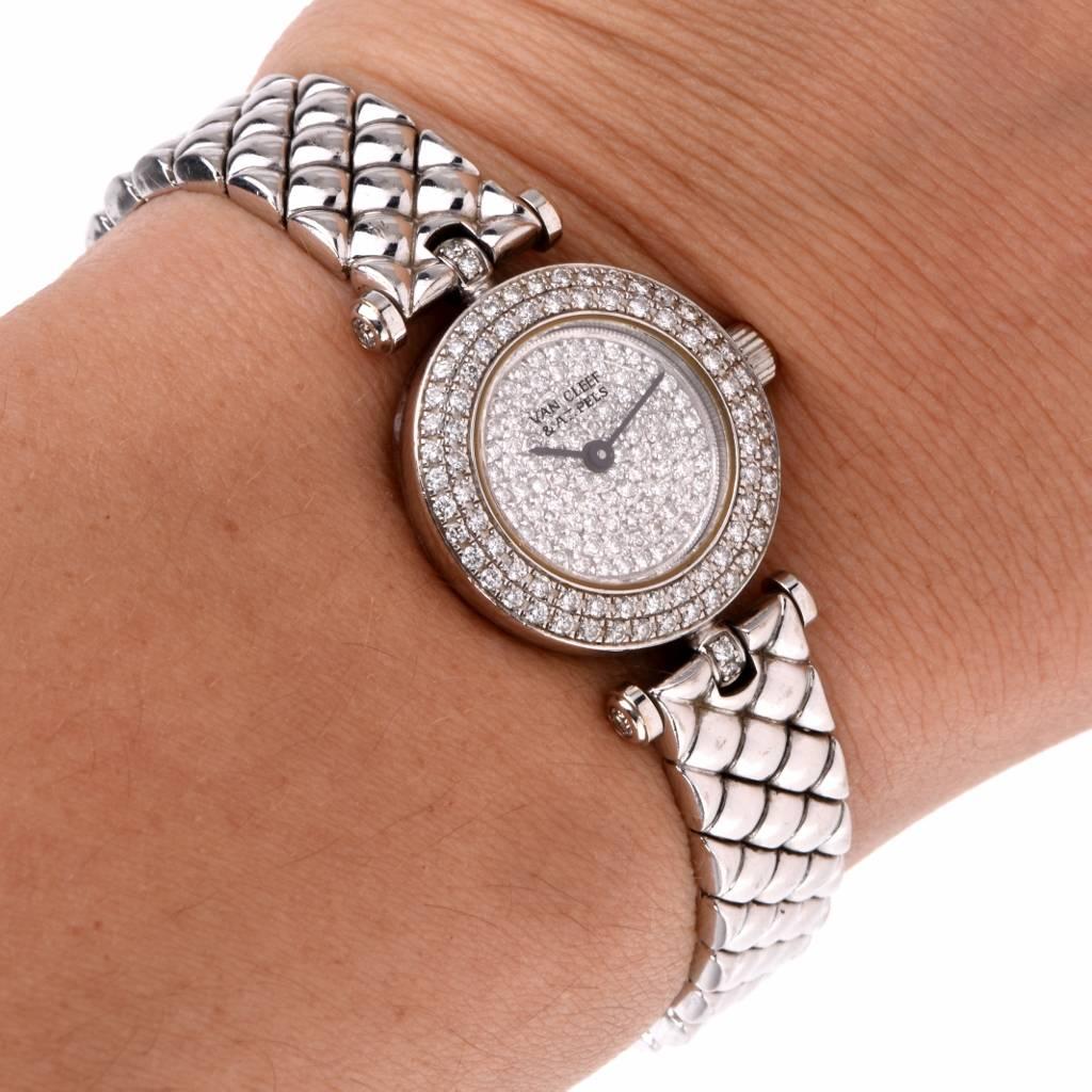 Van Cleef & Arpels Lady's White Gold Diamond Wristwatch 2